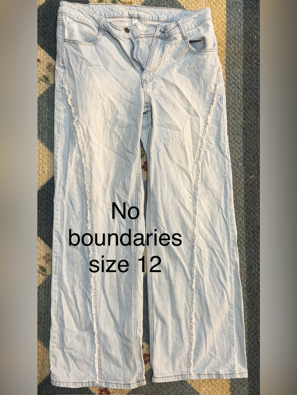 No Boundaries Light Wash Wide Leg Jeans - Pale Blue